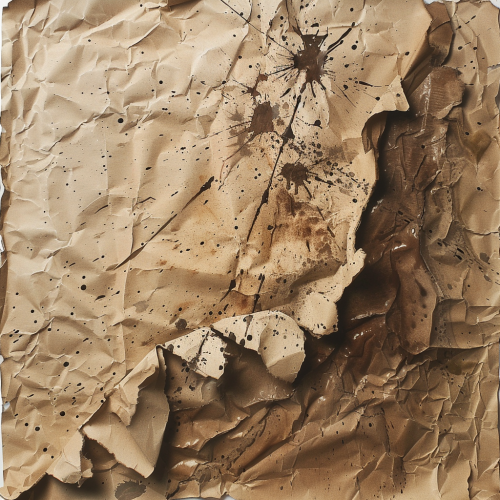 Crumpled paper with mud splashing