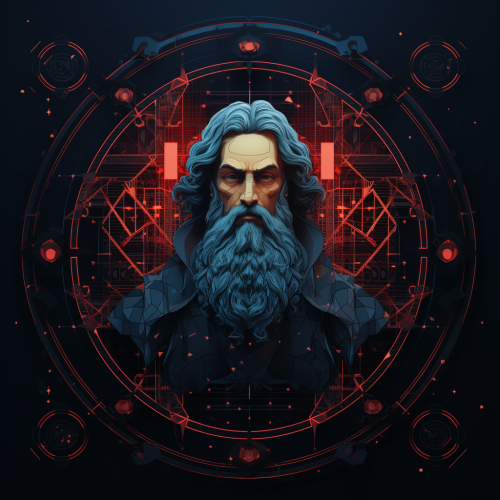 Abstract crypto art with geometric shapes