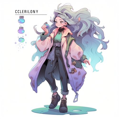 Crystal Scientist Cartoon Character Sticker