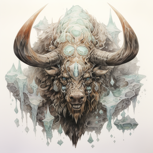 Stunning crystal-horned beast with crystal patches