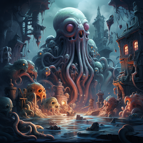Cartoony Cthulu Game Concept Art