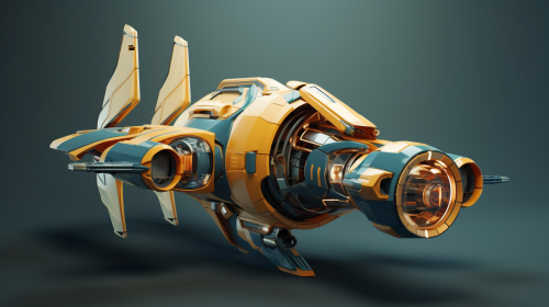 Cubist style spaceship artwork Cubist style spaceship artwork
