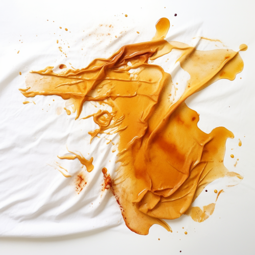 Small curry stains on white cloth