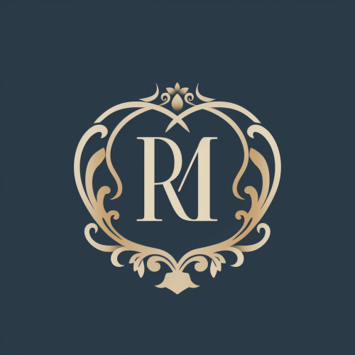 Modern Curved RM Wedding Monogram