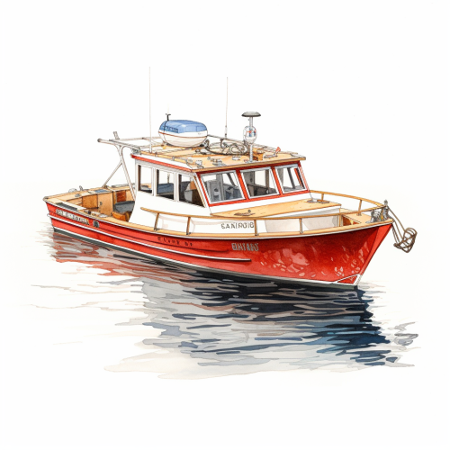 Hand drawing of custom Caroline boat Hand drawing of custom Caroline boat