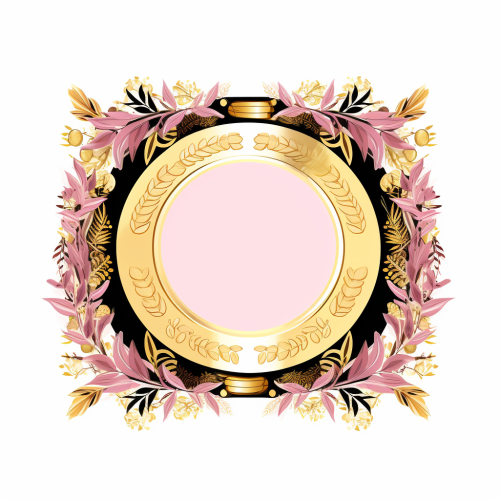 Cute pink logo with gold detailing