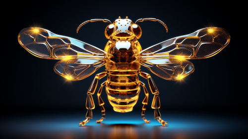 Golden Crystalline bee with Superman costume