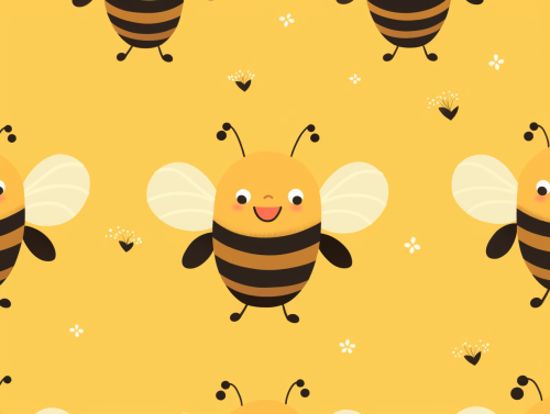 Cute bumble bee pattern design