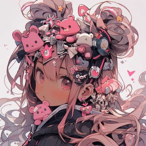 Cute cartoon girl with neon colors smiling