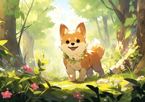 Cute dog in a forest