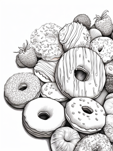 Cute donuts illustration on white background Cute donuts illustration on white background