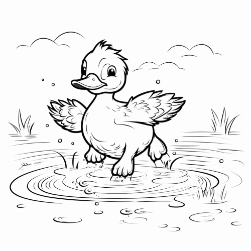 Cute Duck Coloring Page
