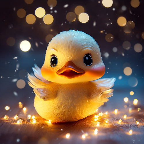 Adorable duck with sparkling eyes