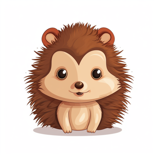 Sweet baby hedgehog on white background