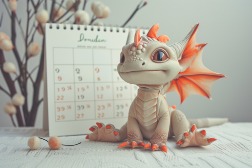 cute dragon calendar February