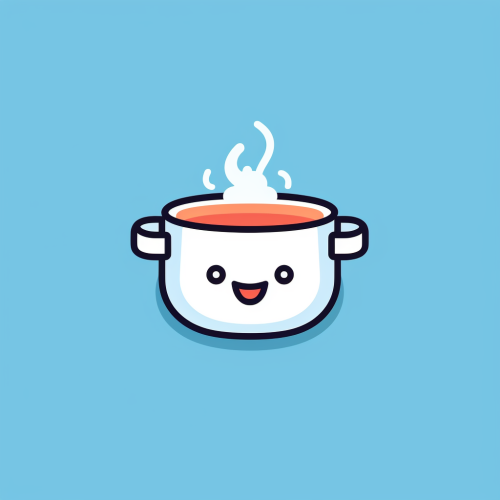 Cartoon cooking pot burping logo