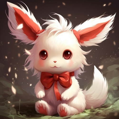 Cute bunny Digimon with halo