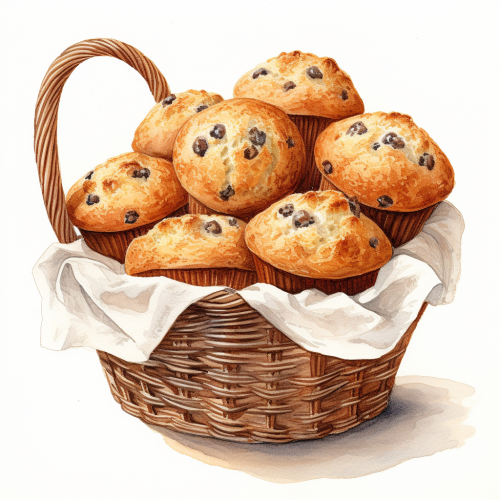 A delightful basket of muffins