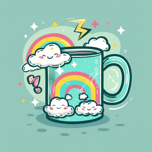 Cartoon rainbow mug template design