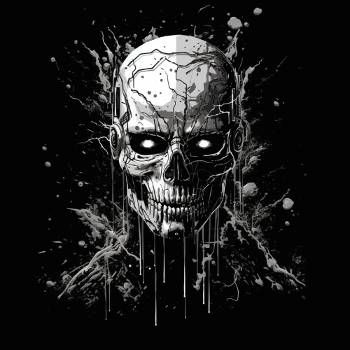Cybernetic Frankenstein Skull Shirt Design