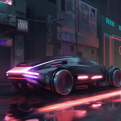 Stylish Cyberpunk Car Concept