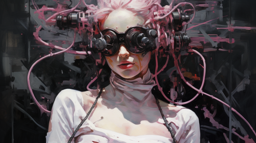 Industrial Cyberpunk Character with No Eyes