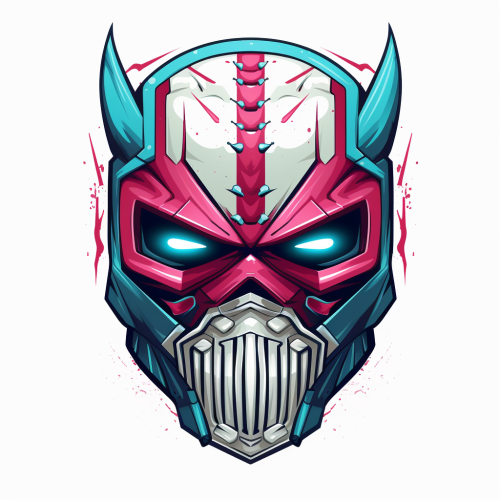 Minimalistic cyberpunk wrestling mask illustration