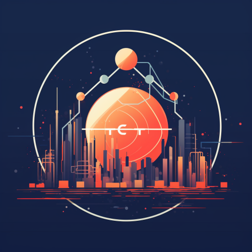 Cyberpunk Themed Logo with Electron Molecule