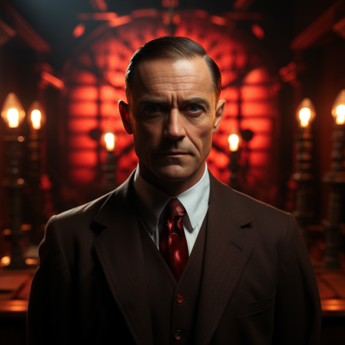 Cillian Murphy as Oppenheimer with a surprised happy expression