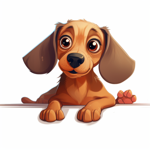 Cute dachshund dog stretching its paws