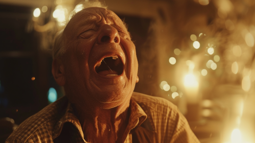Dad singing at dinner table