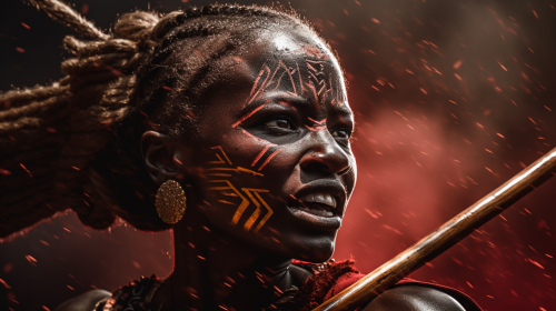Hyper Realistic Dahomey Amazon Female Warrior Image