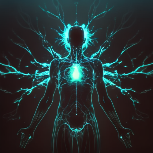 Person's damaged aura with spider-like entities