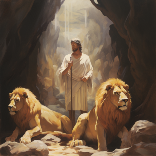 Artistic Impression of Daniel in the Lions Den