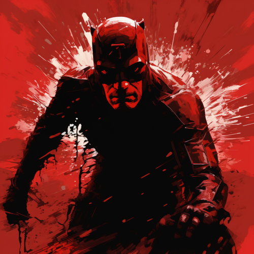 Daredevil Comic Cover in Frank Miller Style
