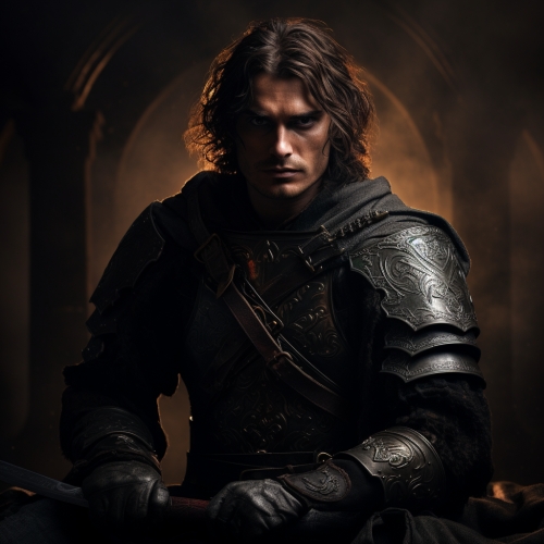 Creative Warrior King in Dark 80s Fantasy