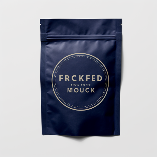 Dark blue coffee bag mockups on white background