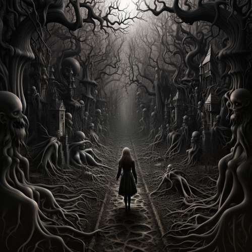 Mysterious dark and creepy wonderland