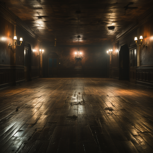 Dark empty room with indoor lighting