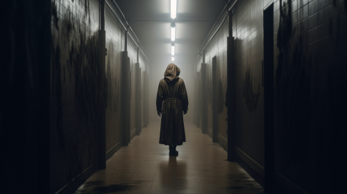 Mysterious dark entity in base corridor Mysterious dark entity in base corridor