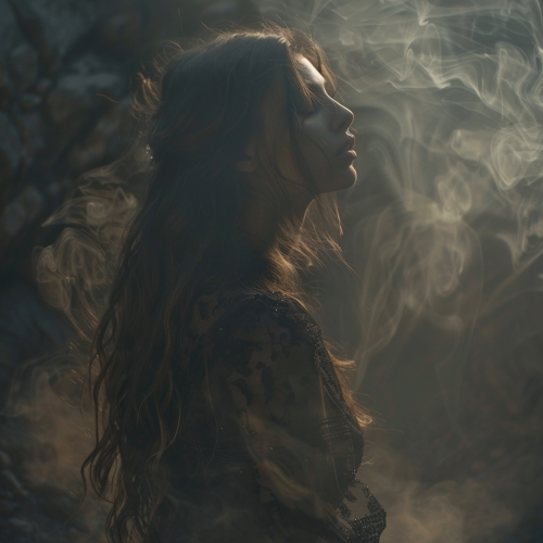 Supermodel in Dark Fantasy Cinematic Shoot