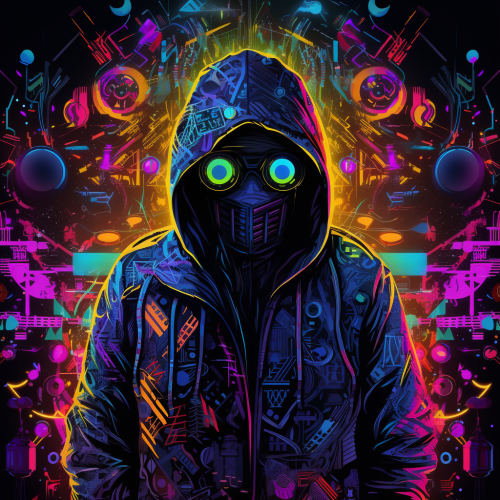 Vibrant neon illustrations of dark music fibonacci hacker Vibrant neon illustrations of dark music fibonacci hacker