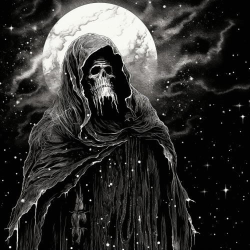 Dark Reaper Stipple Artwork - Retro Poster