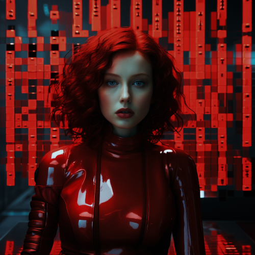 Dark red chrome aesthetic image with cinematic quality