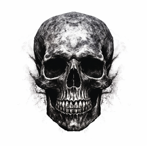 Dark skull stipple art poster