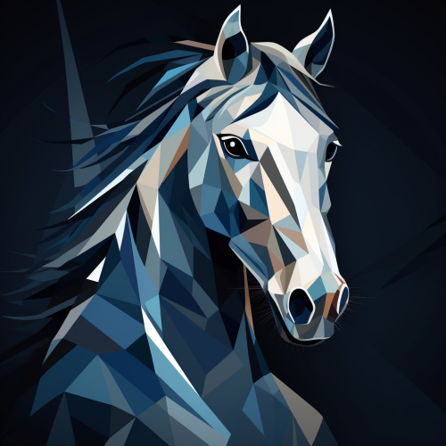 Dark blue sleek horse vector design