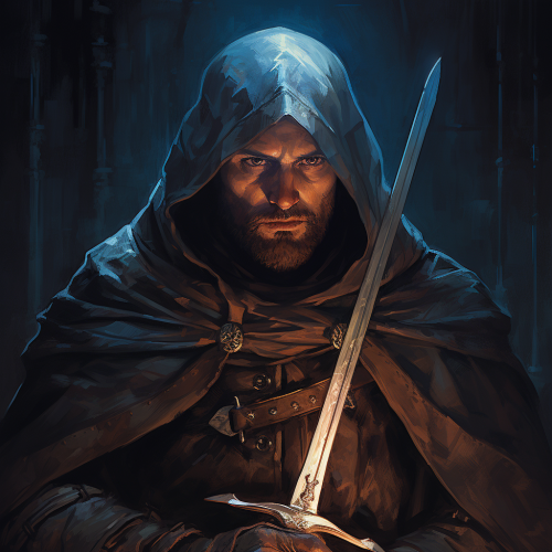 Mysterious knight wields his mighty sword