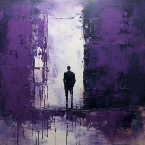 Dark Purple Abstract Art with Textures