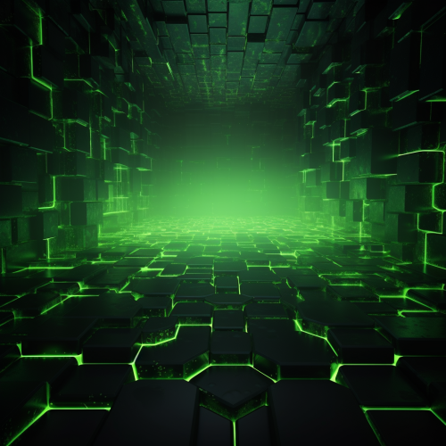 Dark scifi neon green background