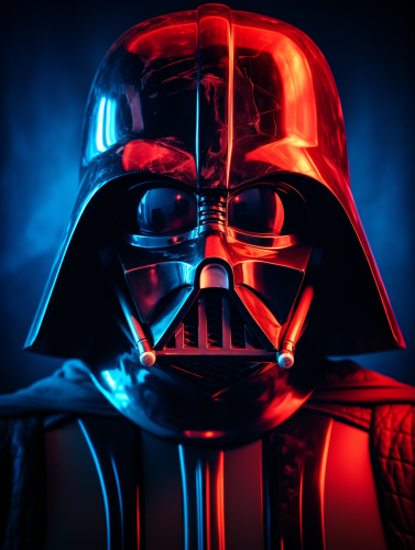 Darth Vader projected with red light